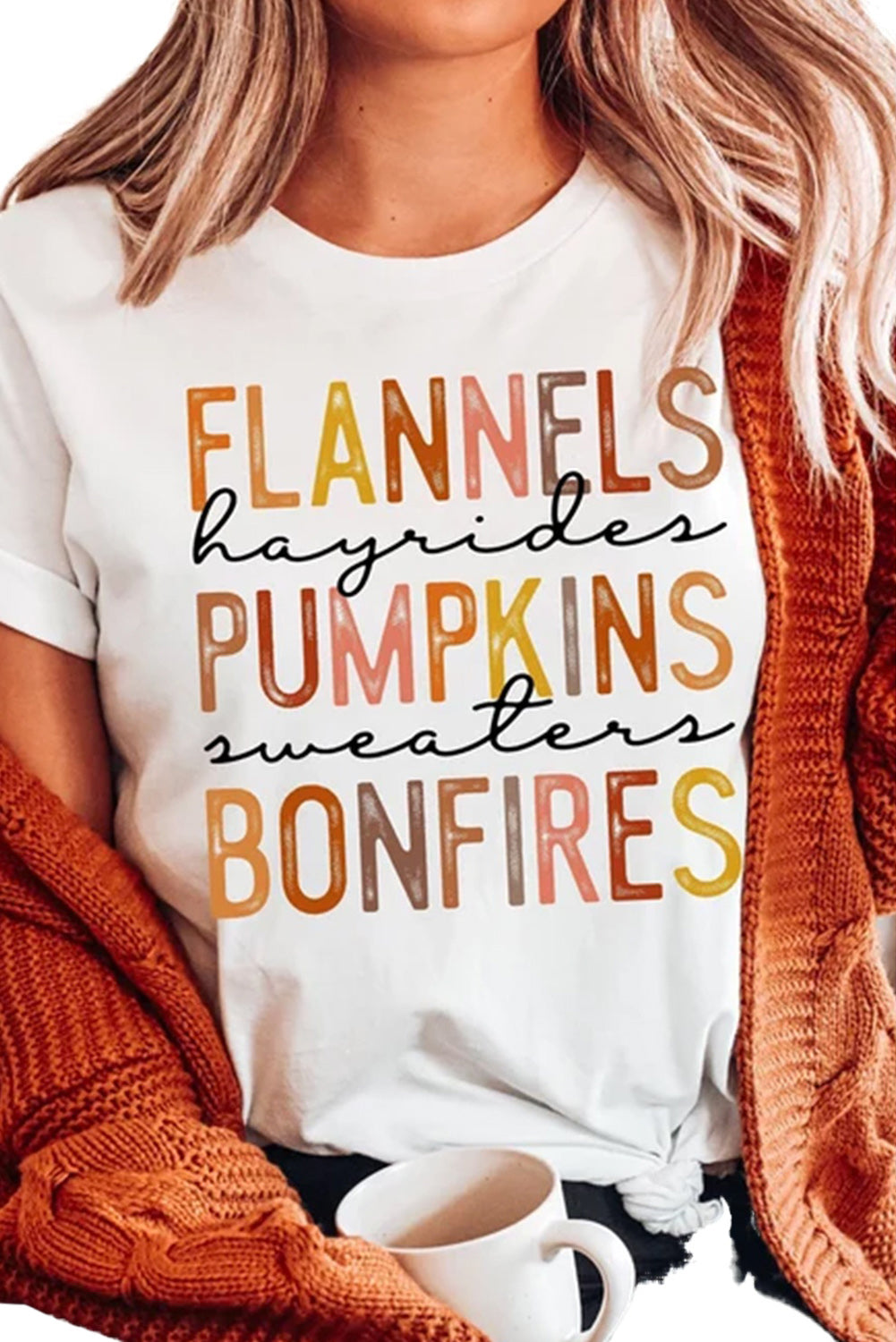 White Flannels Hayrides Pumpkins Sweaters Bonfires Graphic Tee