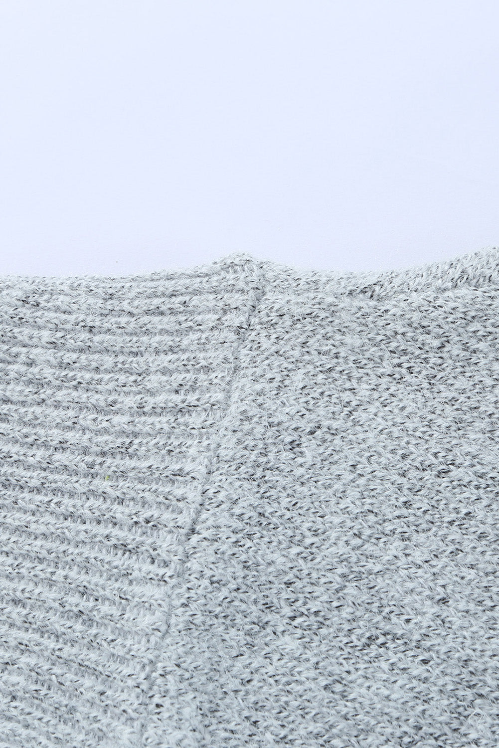 Grey High Neck Oversized Sweater with Slits