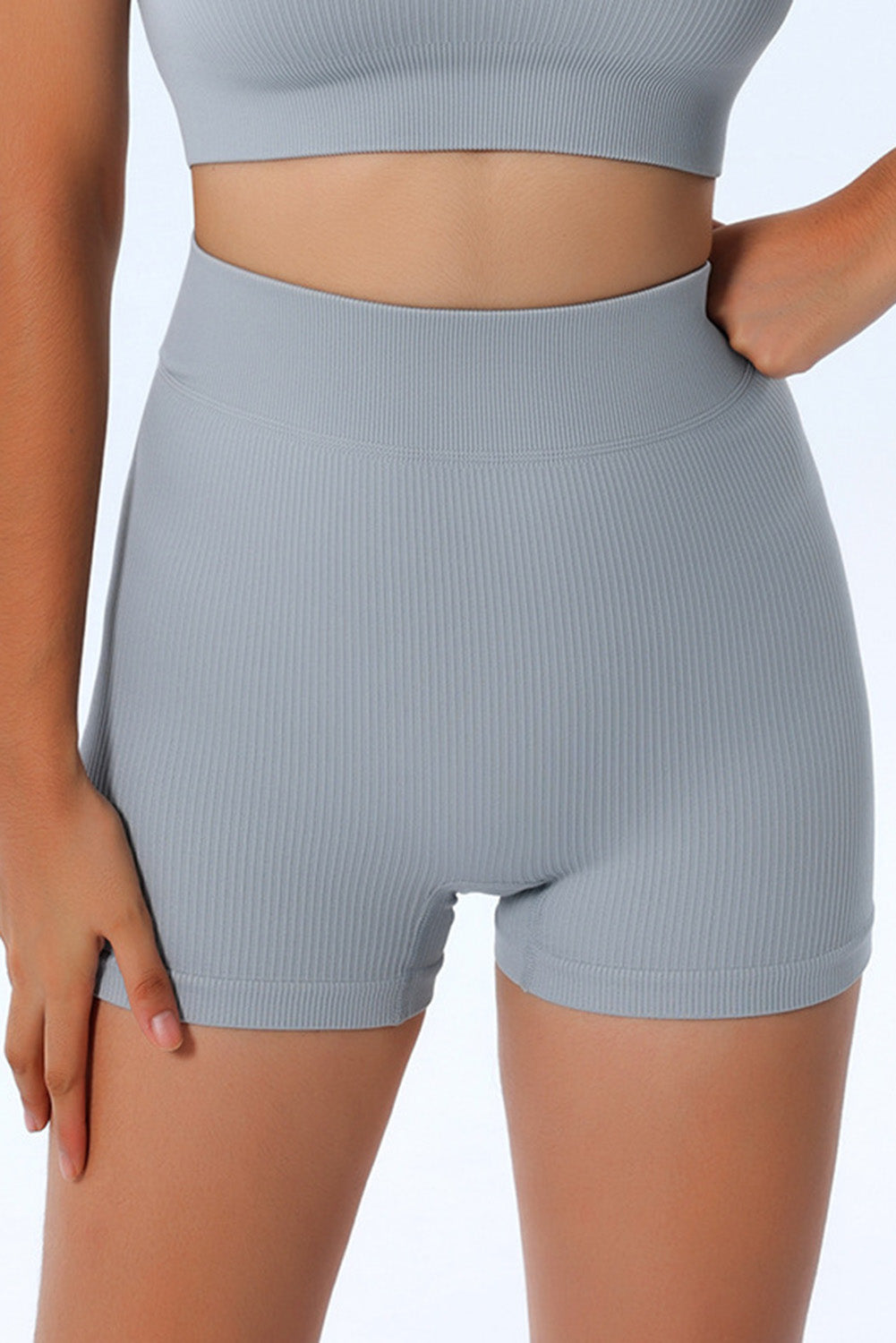 Sky Blue Amicg Hip Fitness Yoga Shorts