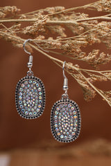 Multicolor Full Diamond Antique Silver Hook Earrings