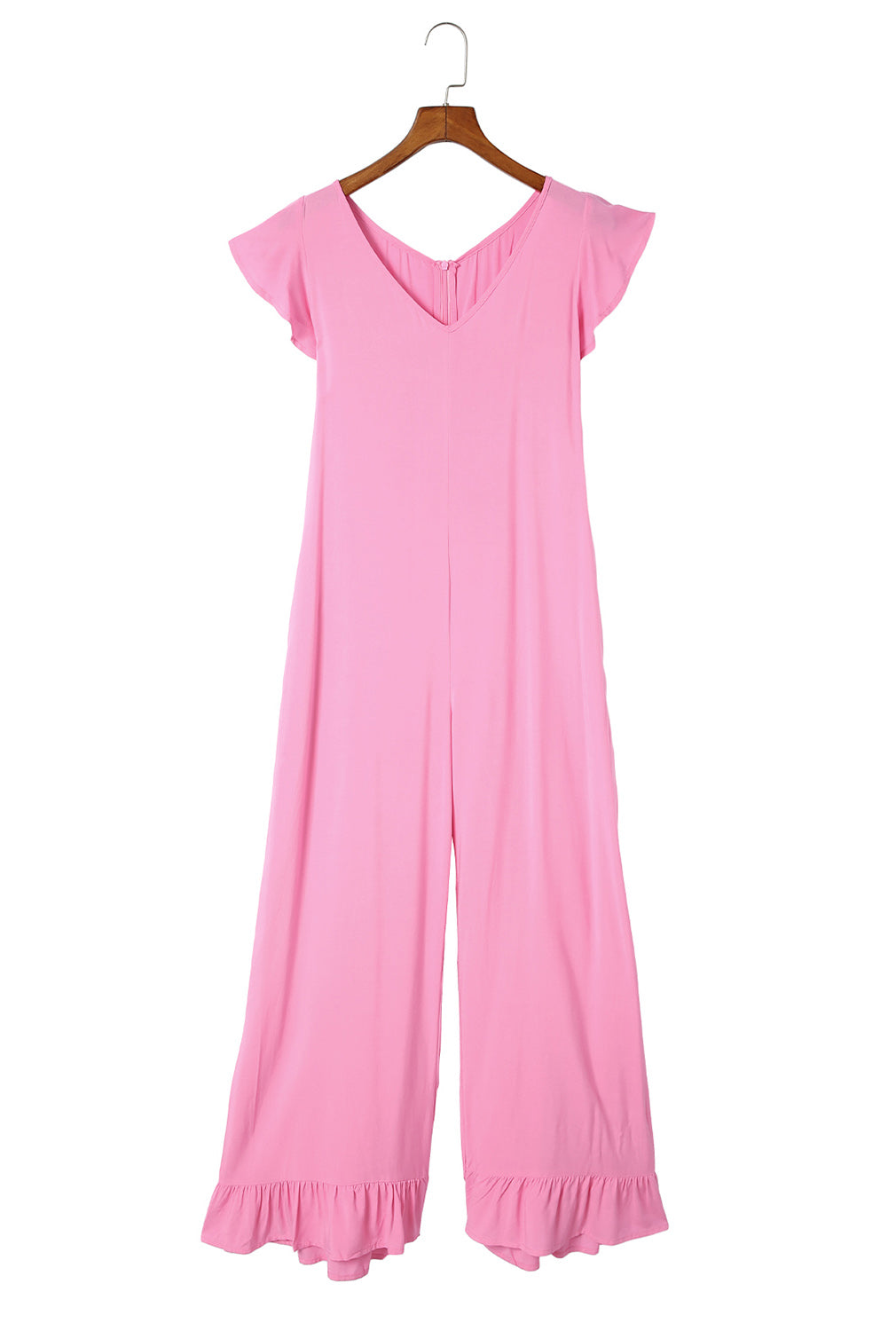Rose Ruffled Wide Leg Jumpsuit