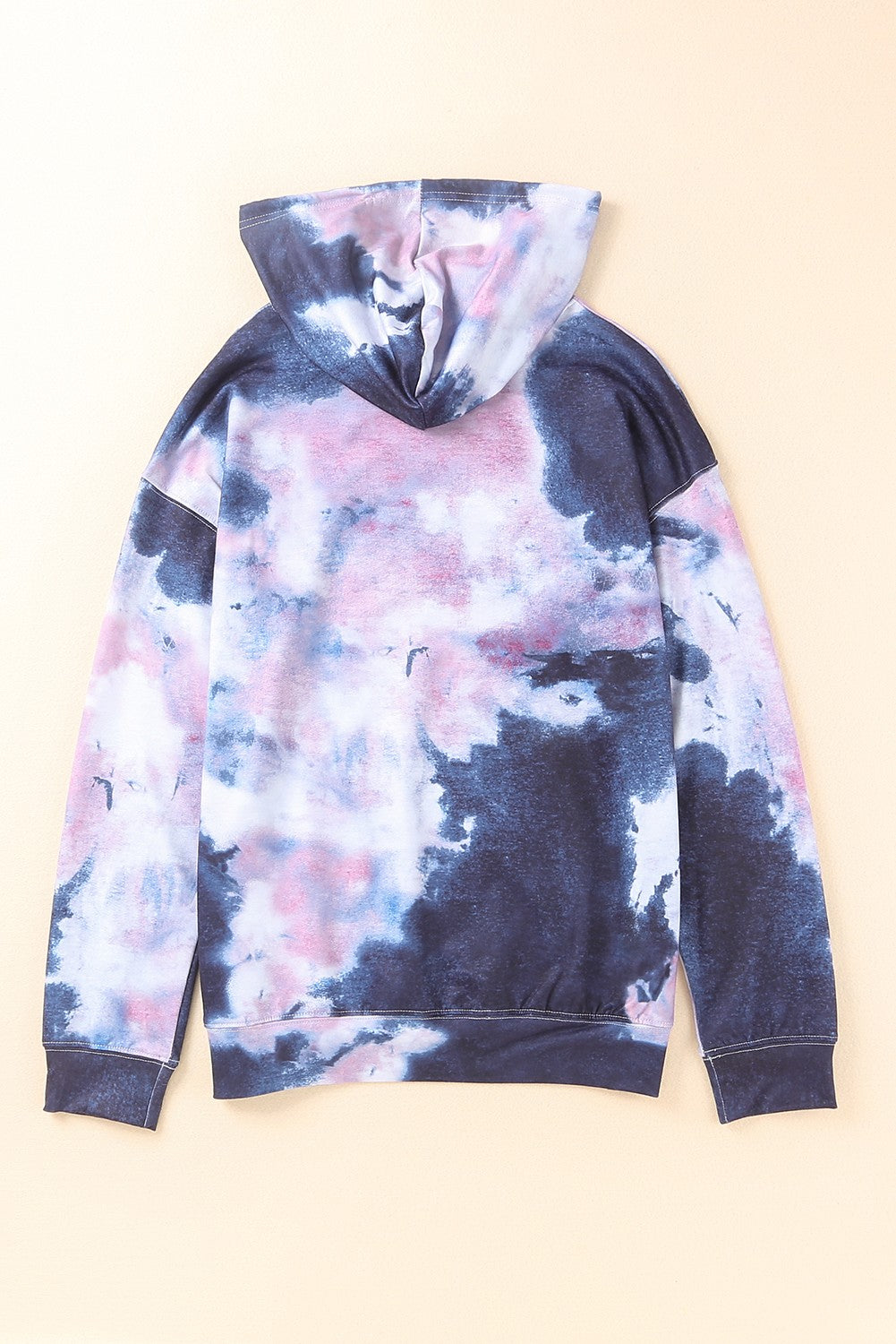 Multicolor Kangaroo Pocket Pullover Tie-dye Hoodie