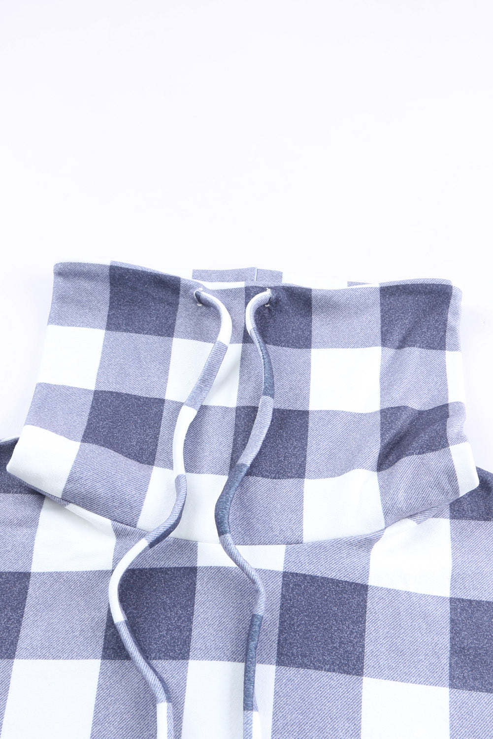 Leopard Plaid Patchwork Cowl Neck Sweatshirt