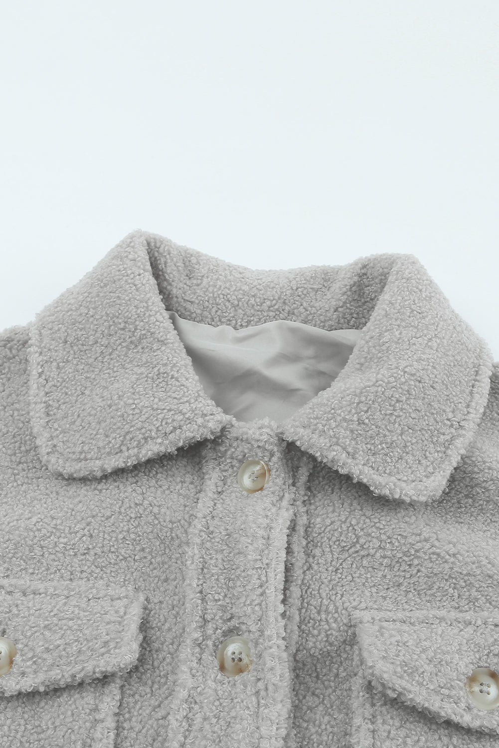 Brown Flap Pockets Button Front Jacket