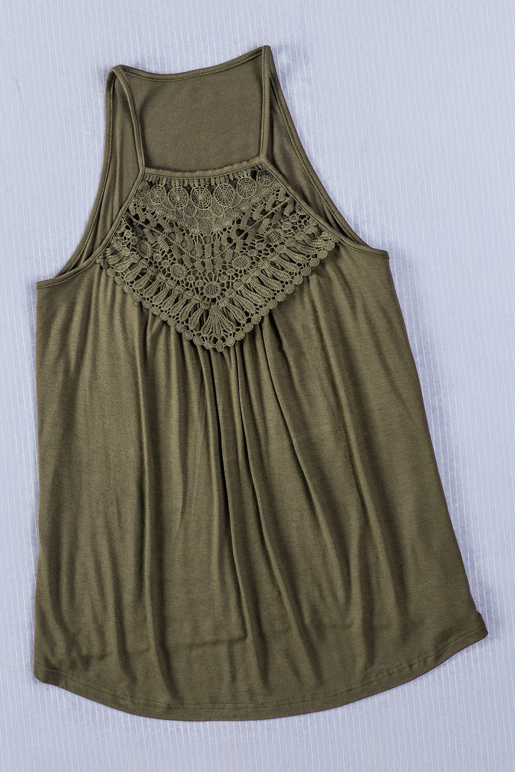 Green Crochet Lace Detail Tank Top