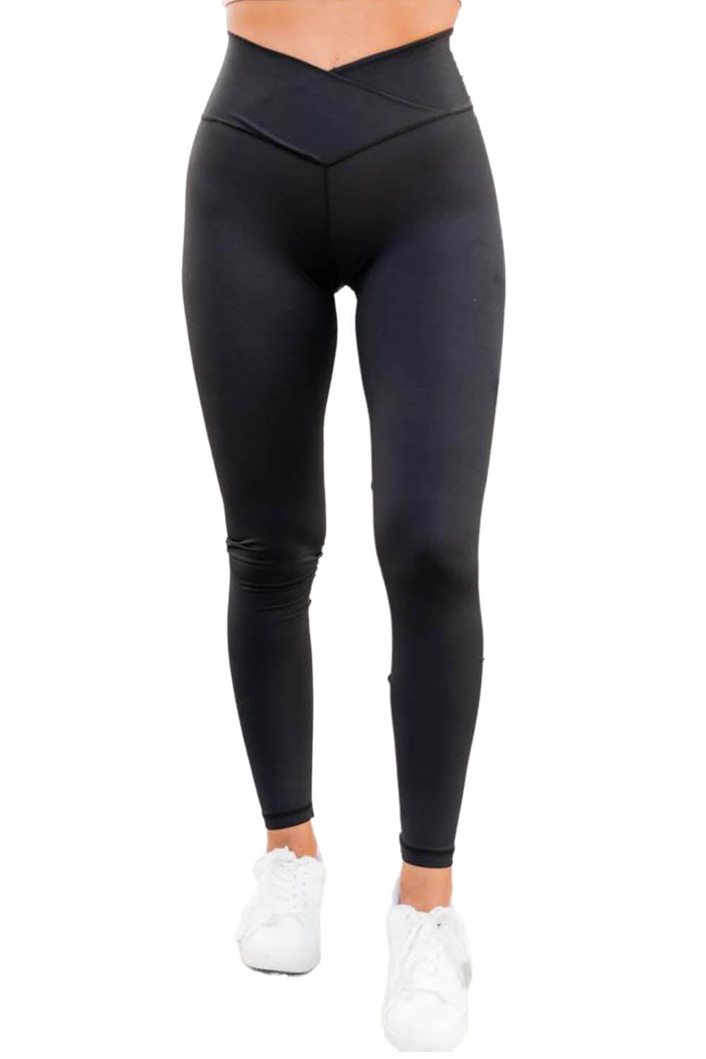 Black Arch Waist Sports Yoga Leggings