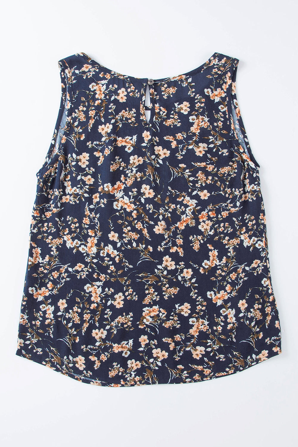 Yellow Notched Neck Floral Tank Top