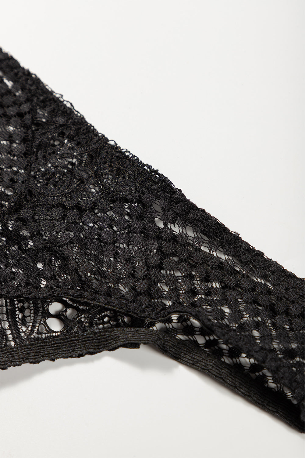 Black Lace Mesh Crochet Panty
