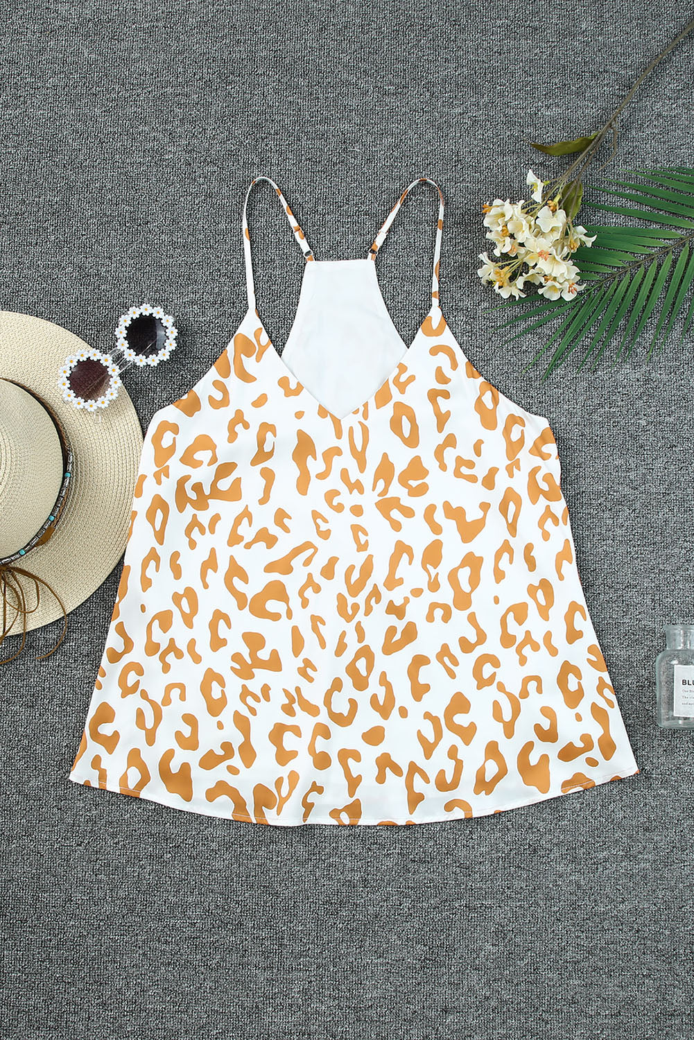 Leopard V Neck Loose Tank Top