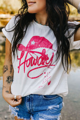 White Rhinestone Howdy Graphic Tee