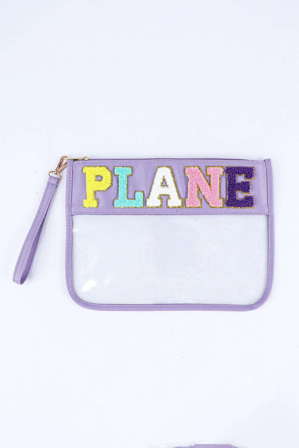 Black STUFF Cow Print Transparent Zipped Pouch