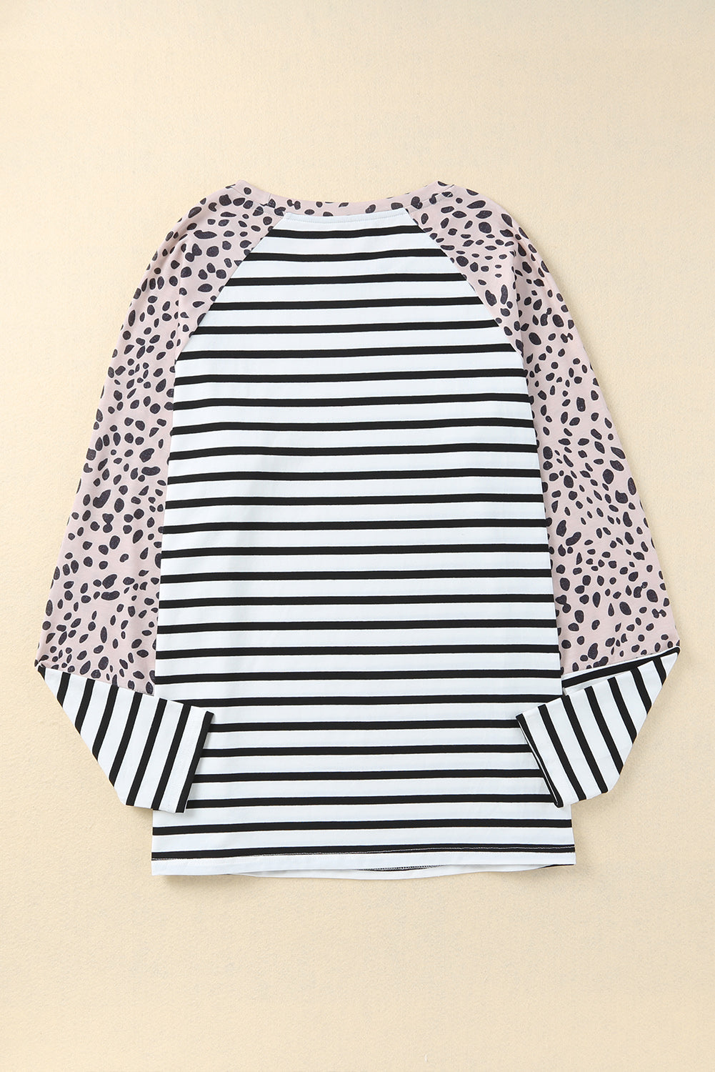 White Stripe Cheetah Raglan Top