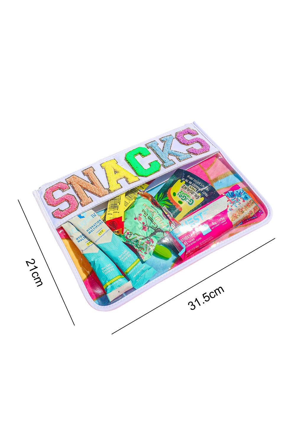 Black STUFF Cow Print Transparent Zipped Pouch