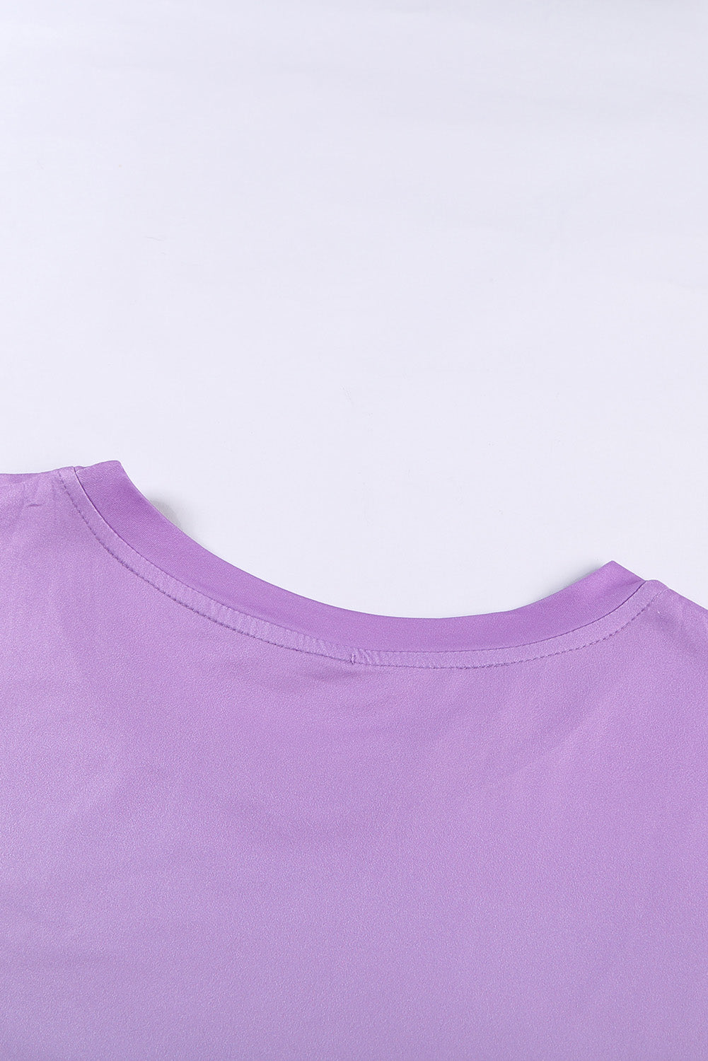 Purple Crew Neck Tie-dye Colorblock Plus Size Tee