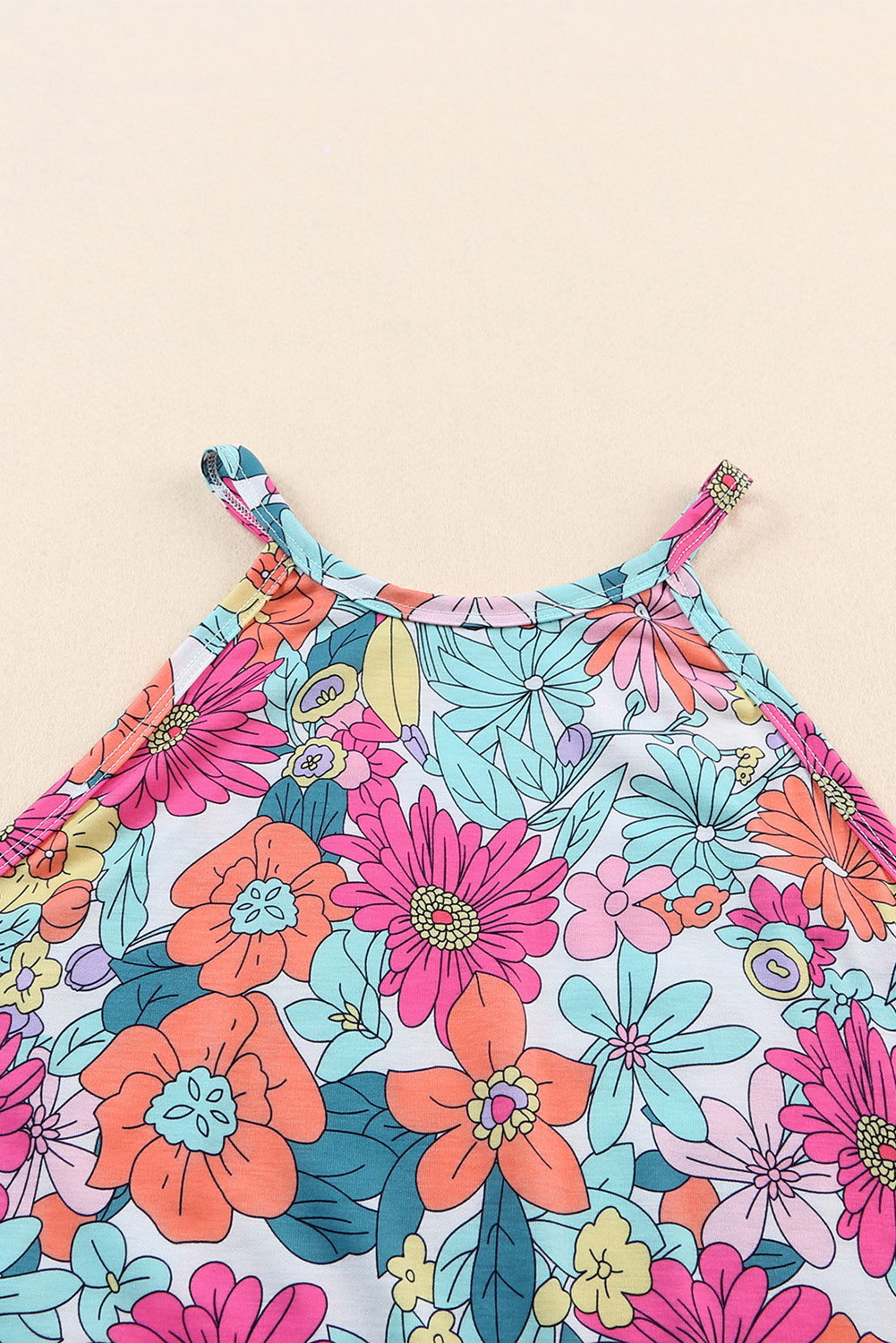 Multicolor Floral Print Sleeveless Tank Top