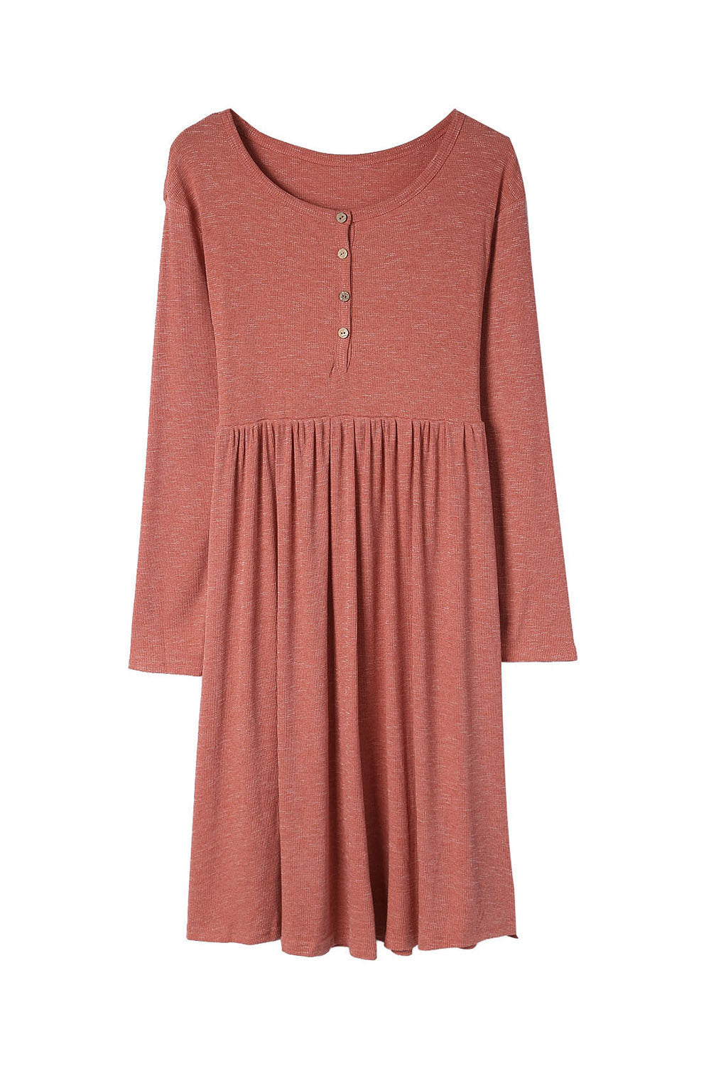 Red Plus Size Mineral Washed Ribbed Henley Dress