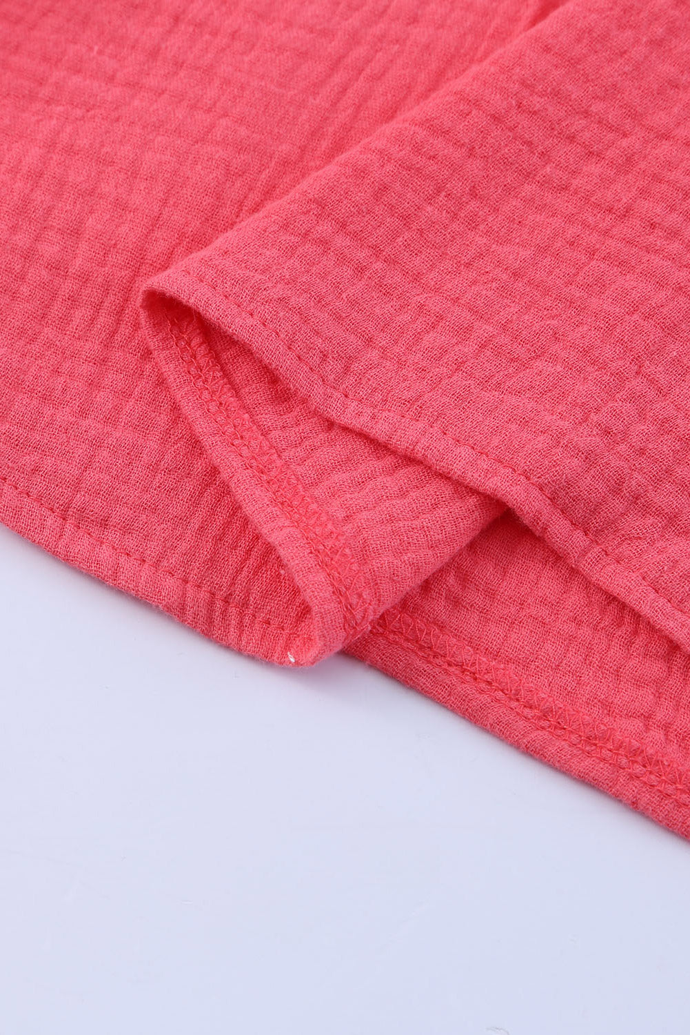 Rose Flutter Sleeve Frilled Neck Textured Blouse