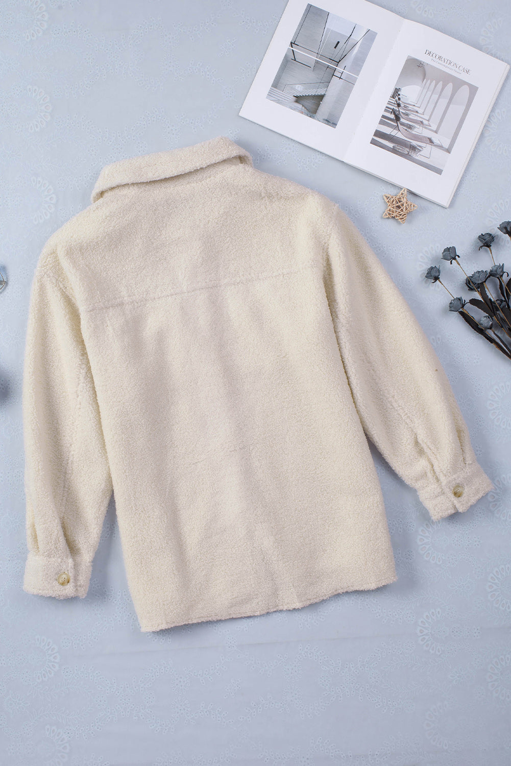 Brown Flap Pockets Button Front Jacket
