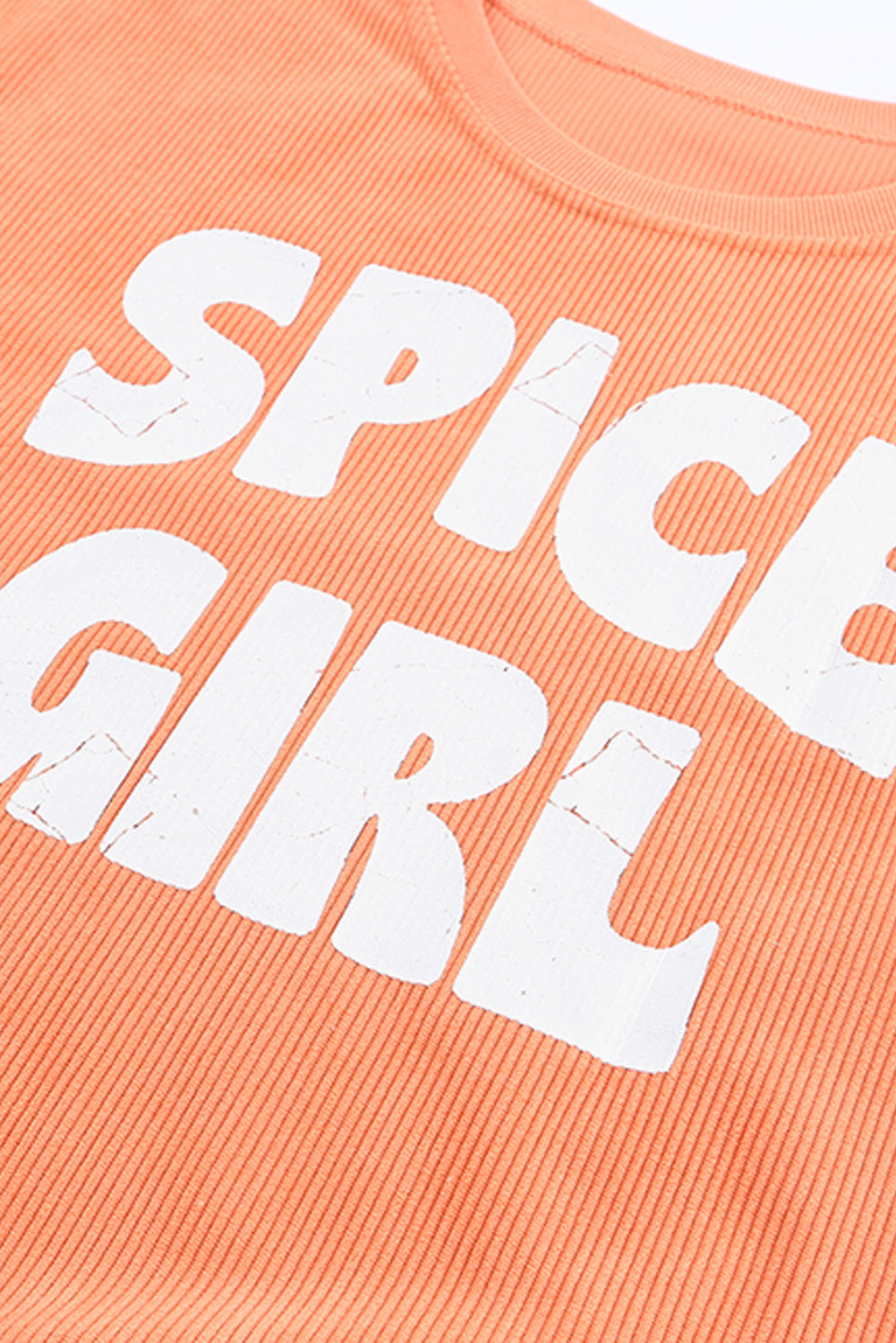 Orange Corded SPICY GIRL Graphic Sweatshirt