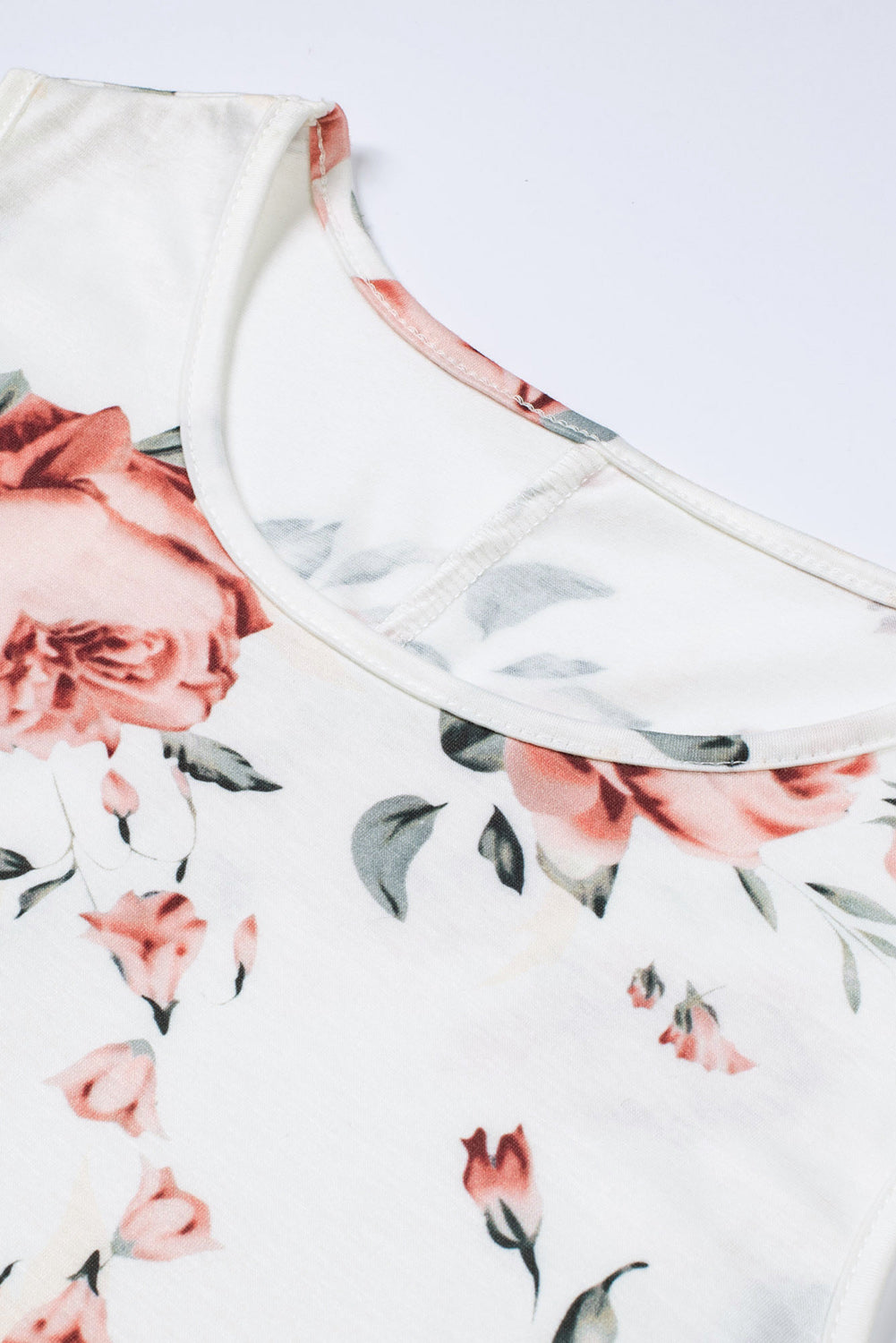 Floral Print White Tank Top