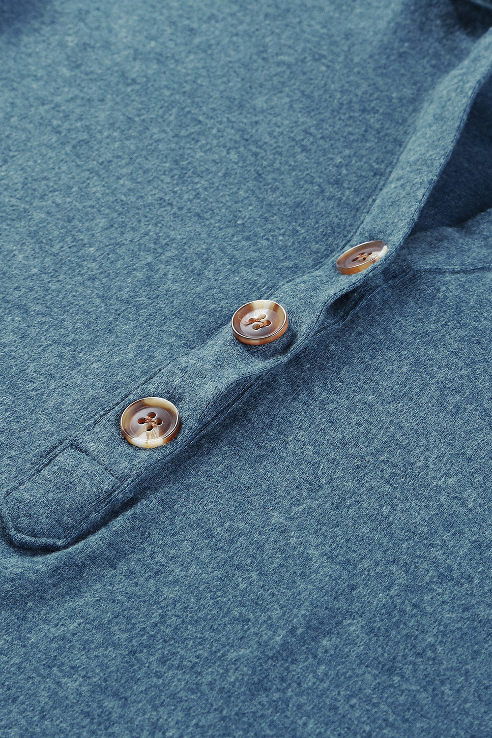 Buttoned High and Low Hem Hoodie
