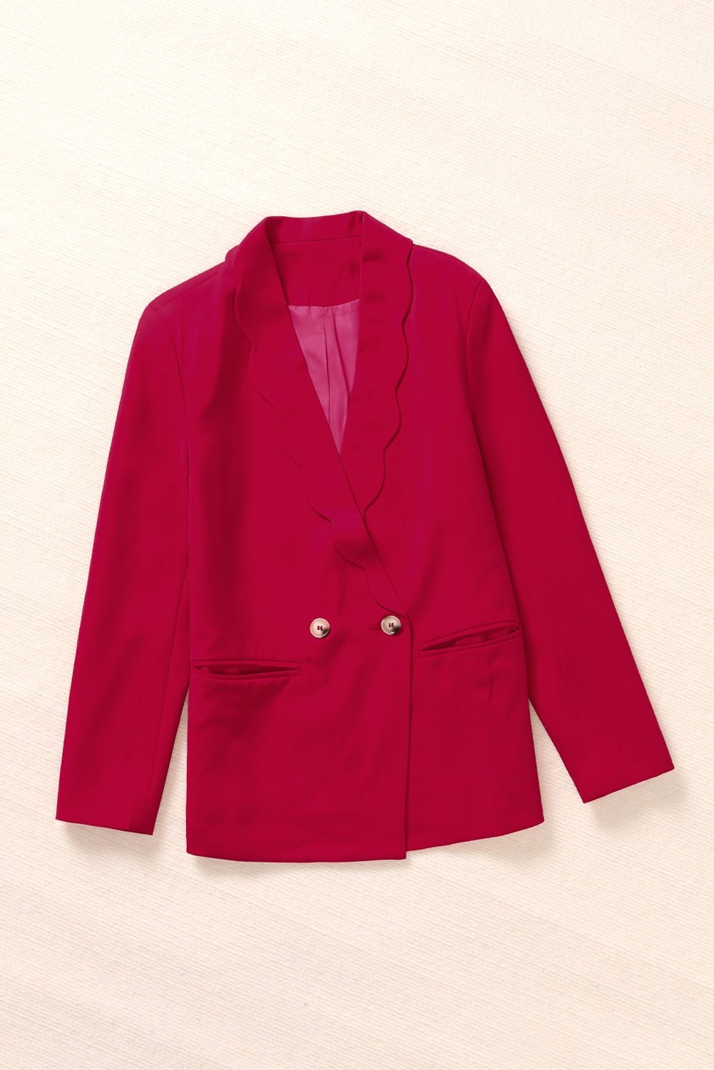 Rose Wavy Collar Single Button Blazer