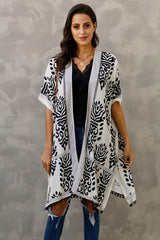 Black Prowess Pom Pom Kimono