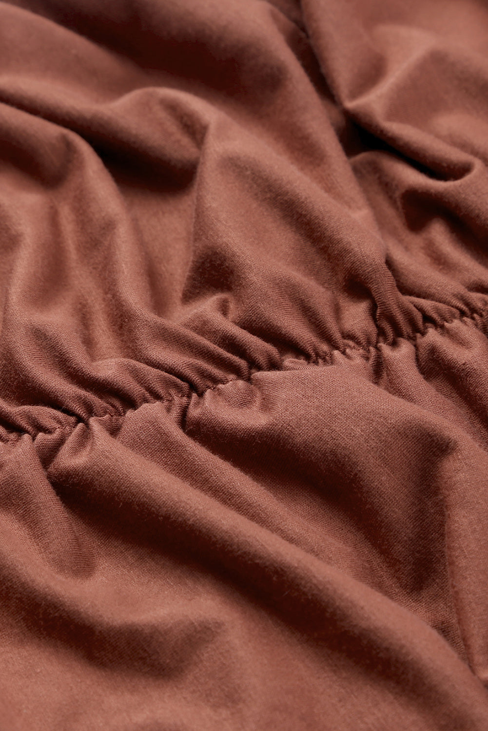 Brown Pleated Sleeveless Bodycon Dress