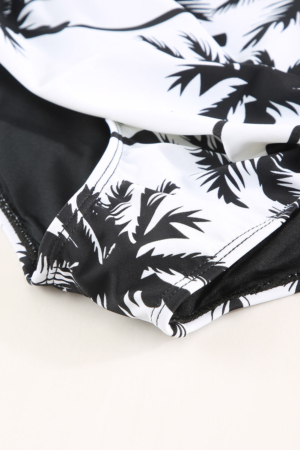 Black Print High Waist Swimsuit