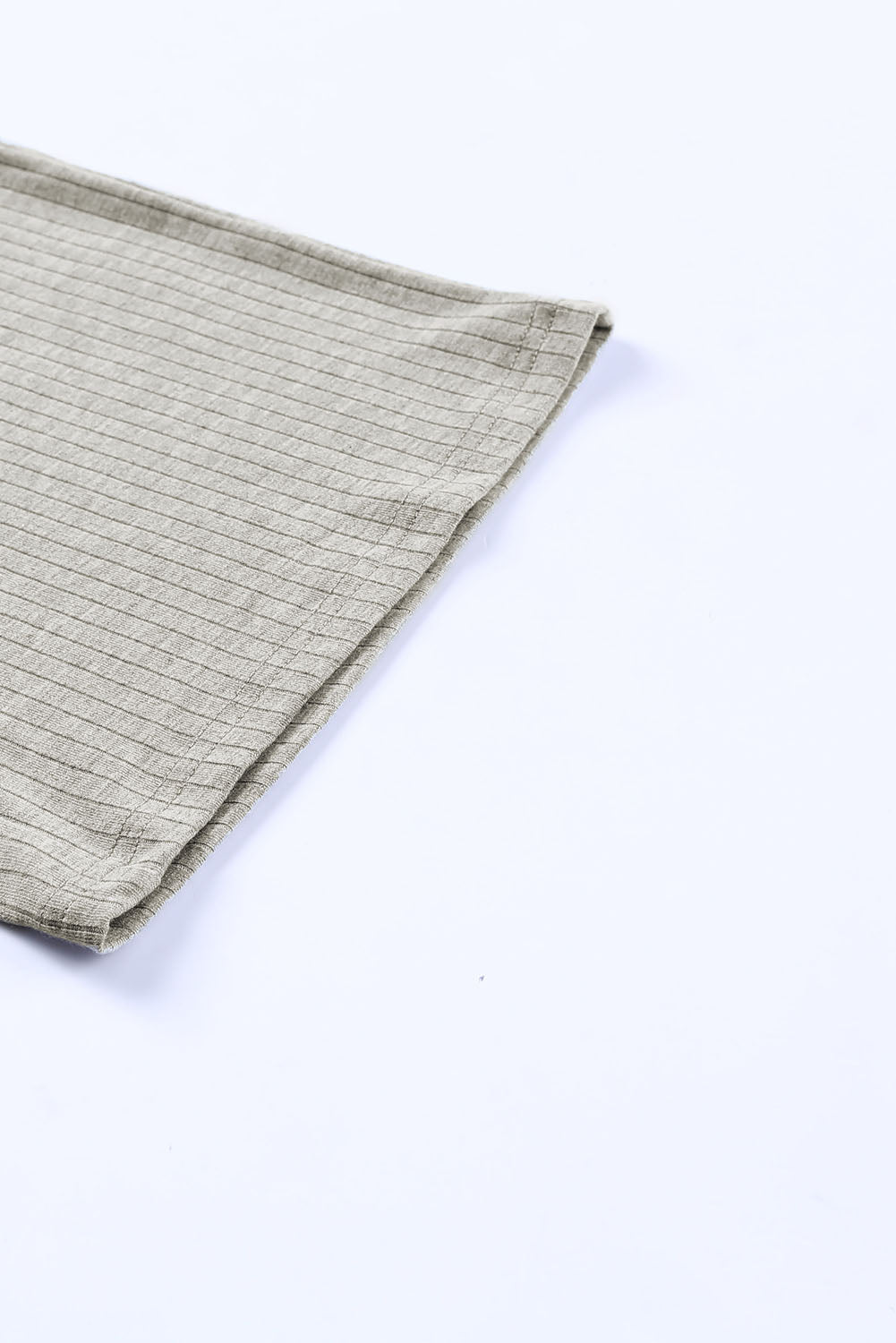 Gray Ribbed Drop Shoulder Pullover and Pants Lounge Set