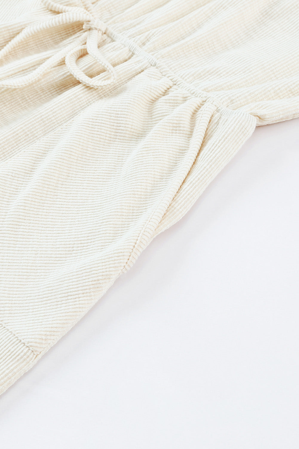 Gray Ribbed Elastic Waist Romper