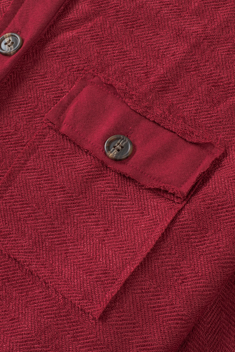 Black Polo Collar Buttoned Patchy Top with Pockets