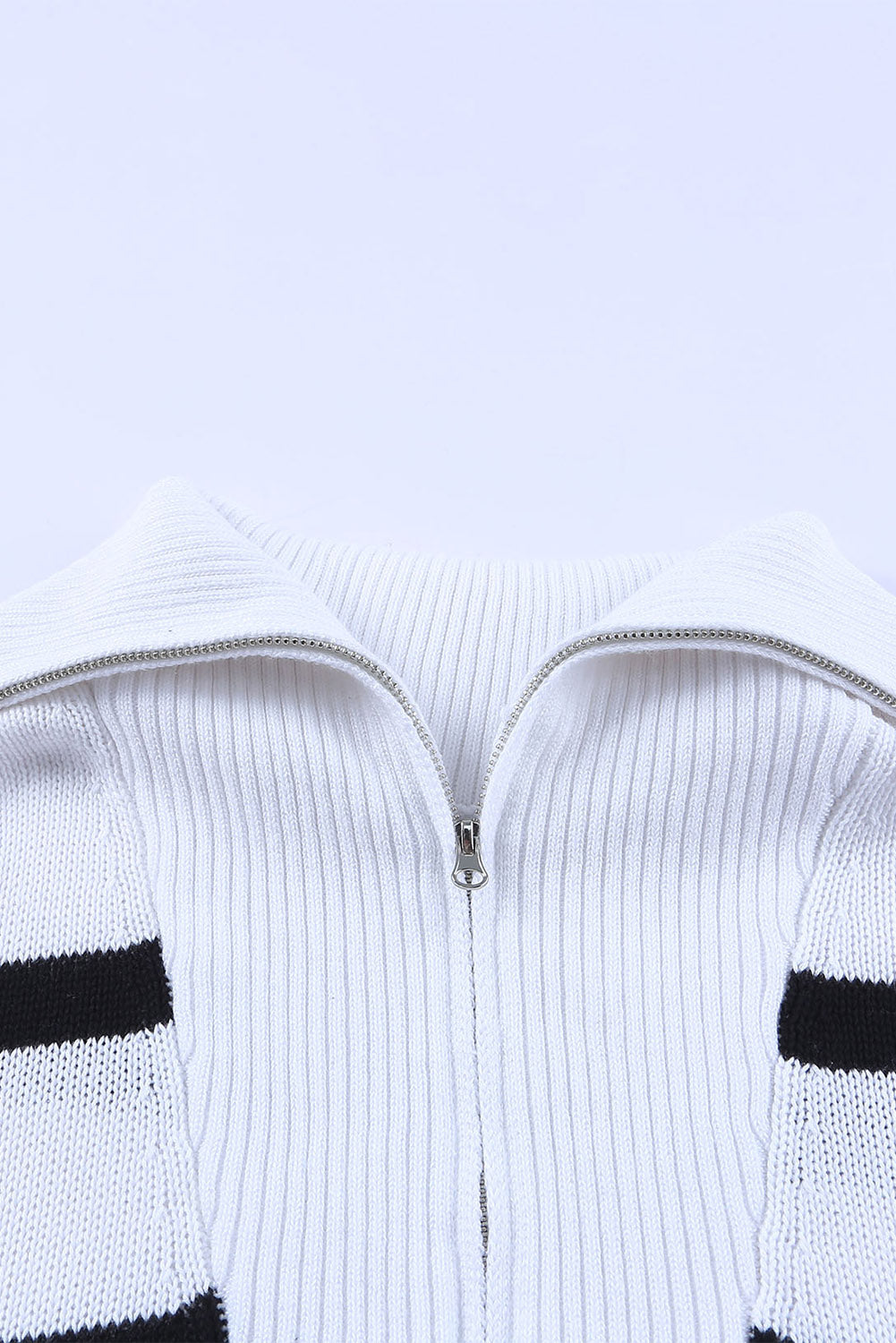 White Sailor Collar Striped Knit Pullover Sweater