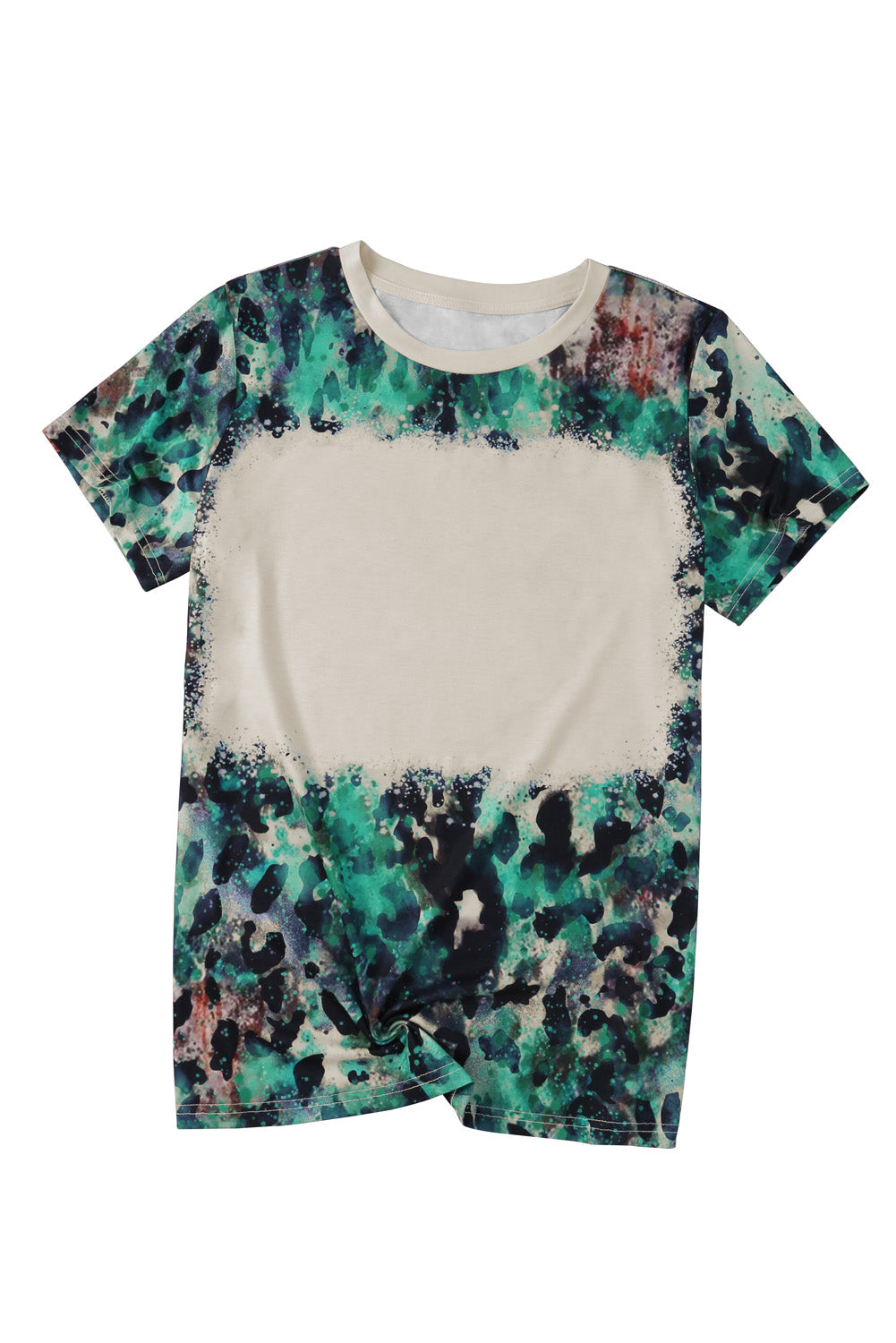 Blank Graphic Leopard Dyed Print T Shirt