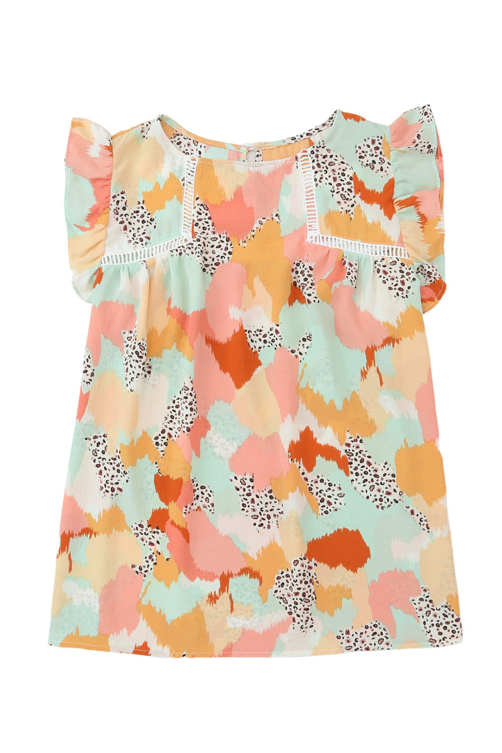 Yellow  Abstract Printed Flutter Tank