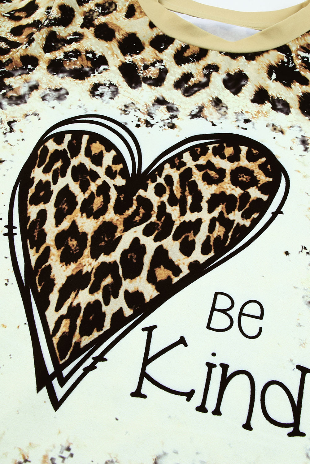 Leopard Be Kind Heart Graphic Print T Shirt