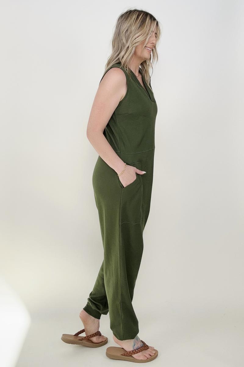 Amicg Solid Sleeveless Harem Jumpsuit