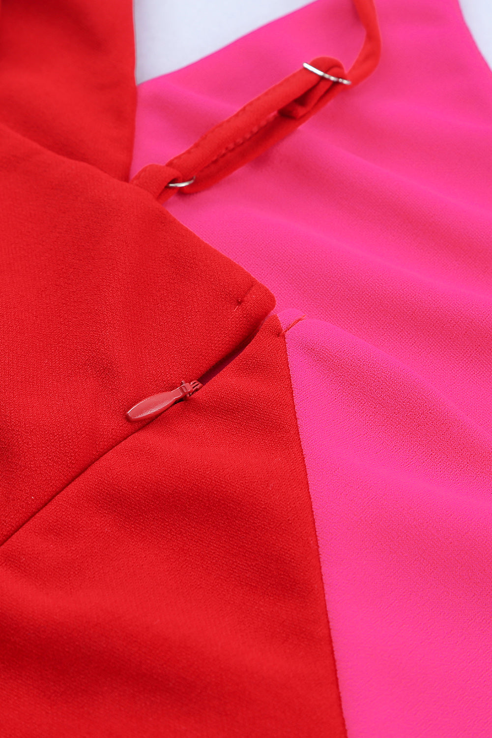 Red Cut-out Color Block One Shoulder Bodycon Dress