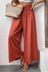 Black Waistband High Waist Wide Leg Pants