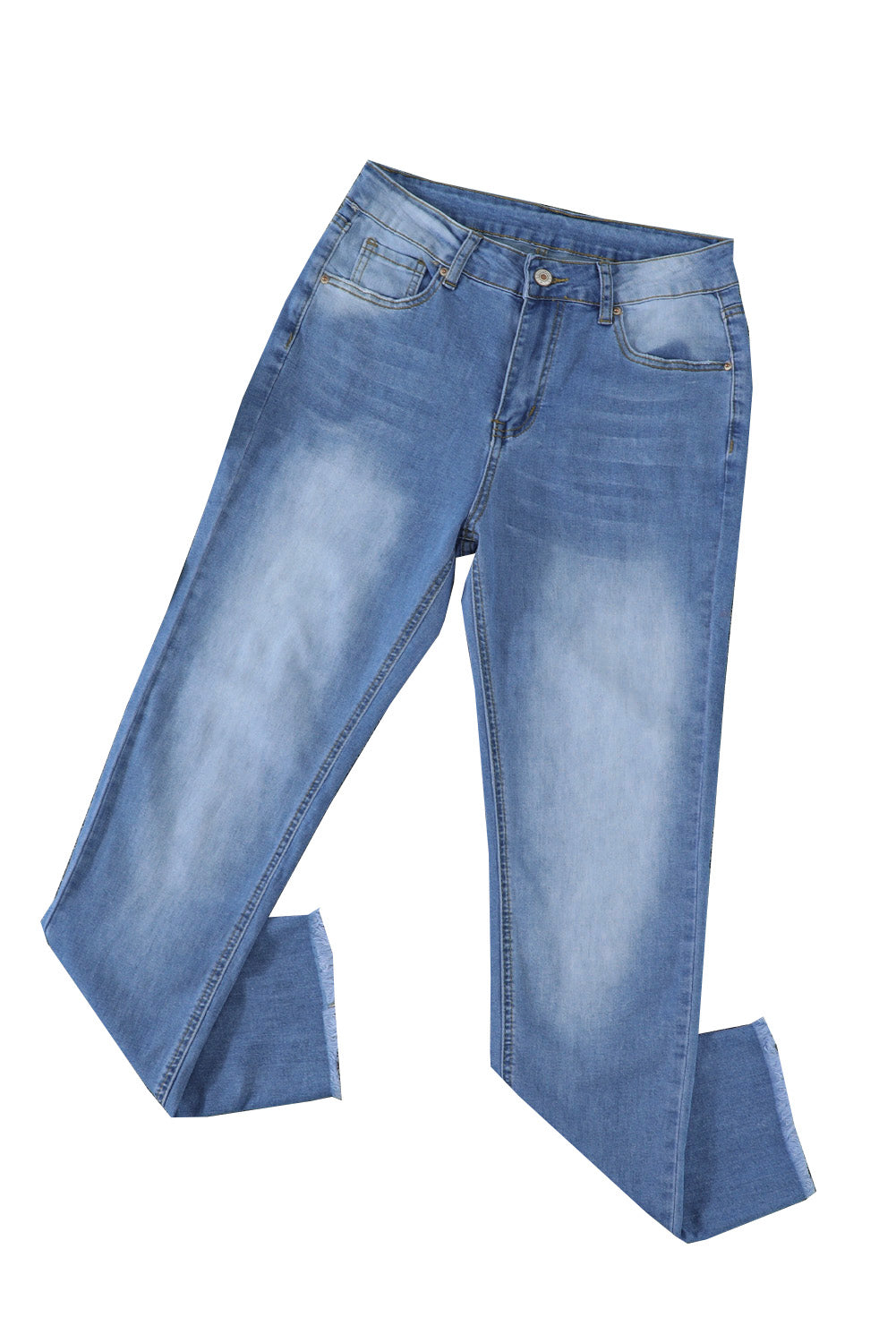 Blue High Waist Ankle-Length Skinny Jeans