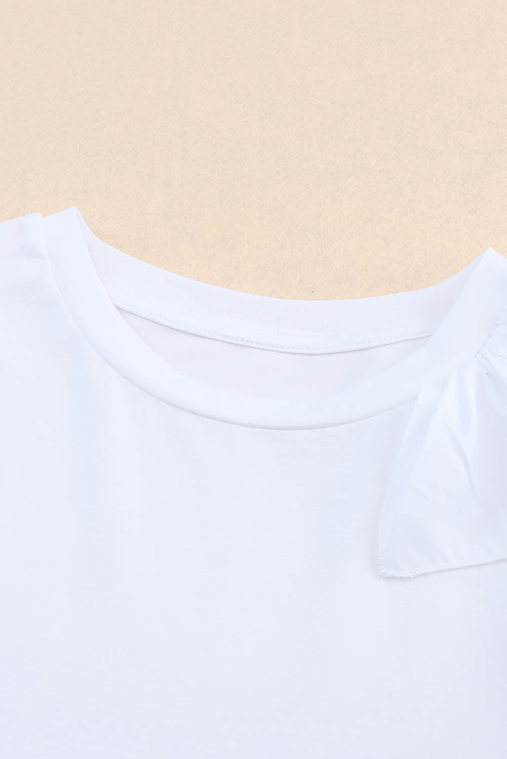 White Asymmetric Cascading Sleeve Tee