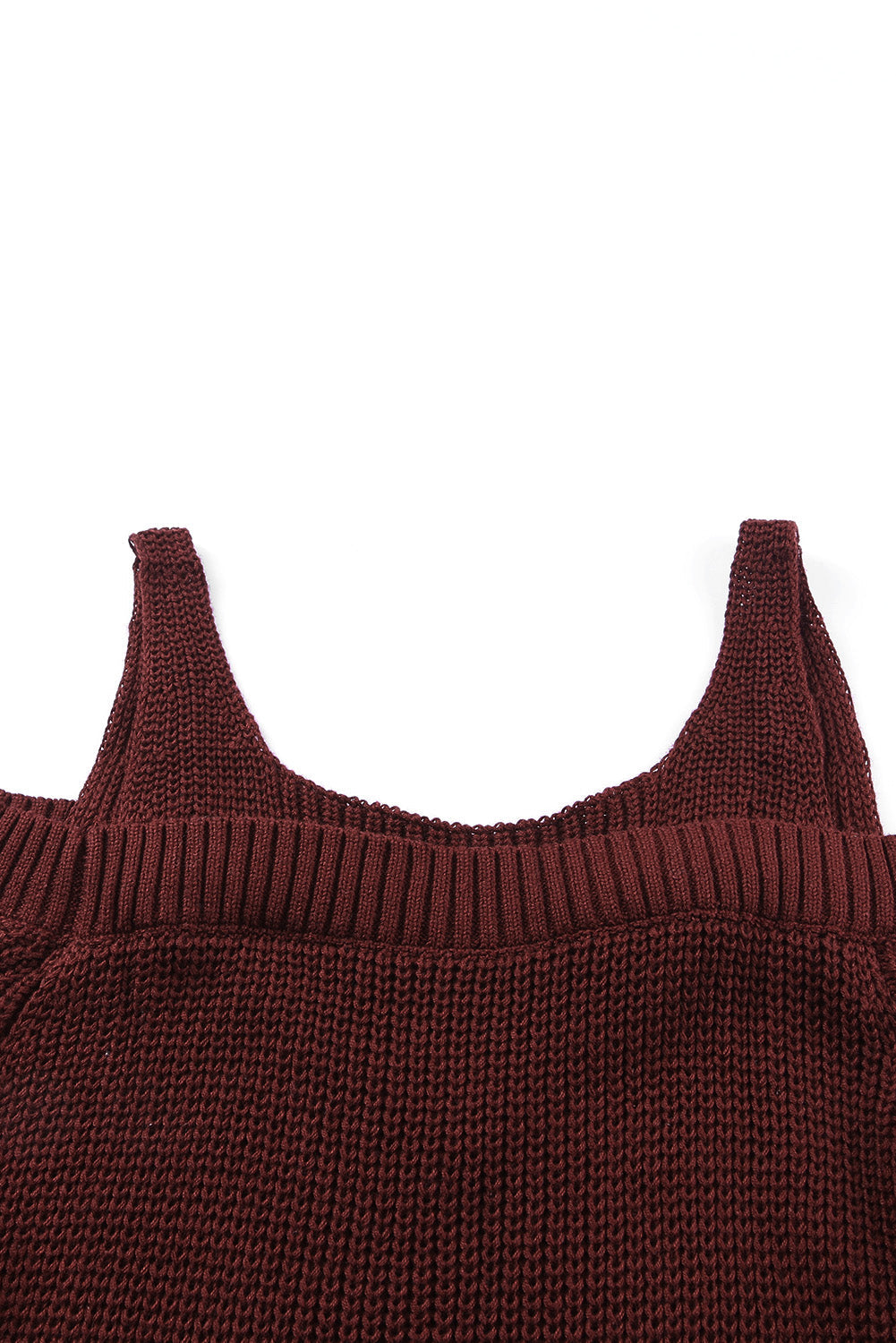 White Dew Shoulder Knitted Sweater