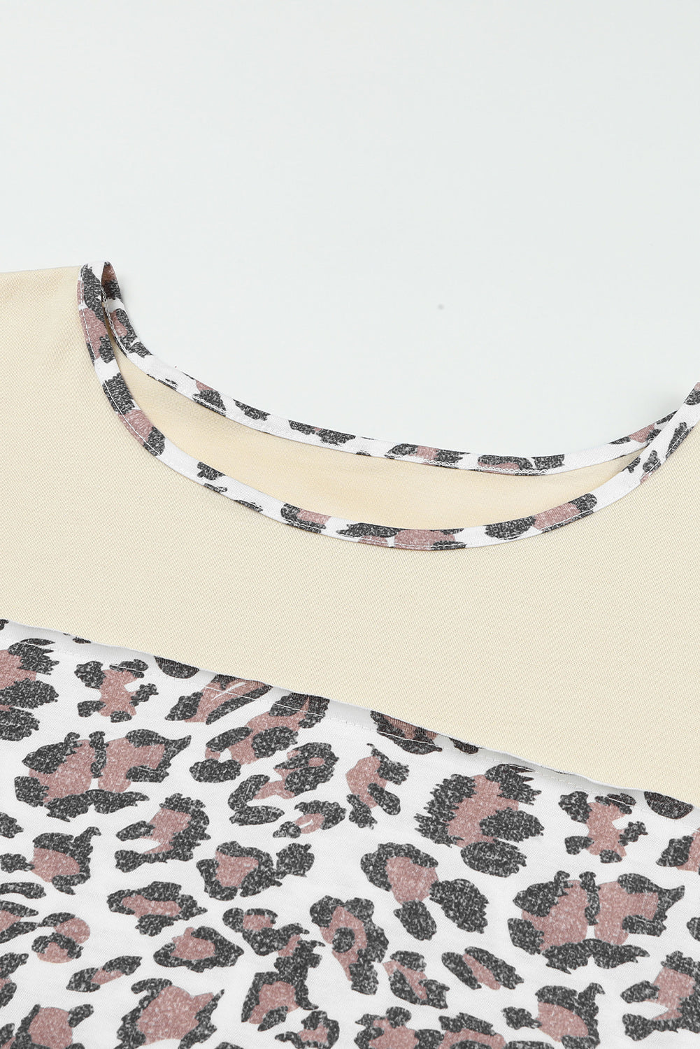 Leopard Color Block Patchwork Plus Size Top