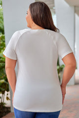 White Leopard Color Block Plus Size T Shirt