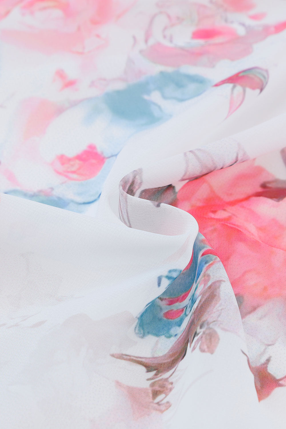 White V Neck Short Sleeves Floral Print Maxi Dress