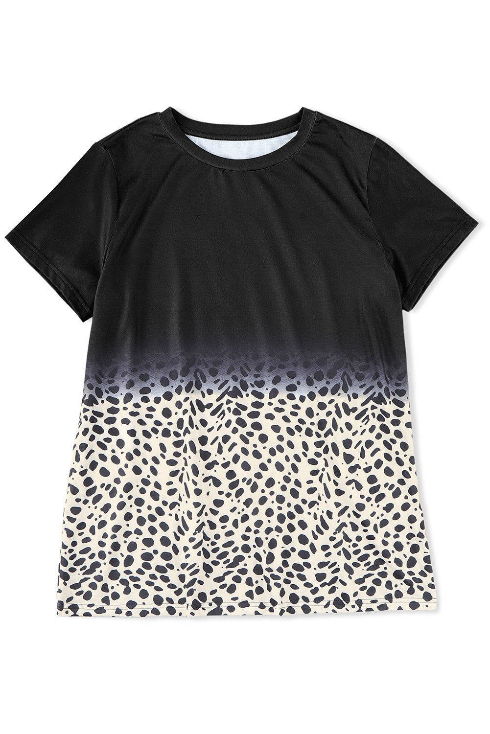 Black Gradient Leopard Lace V Neckline Tank Top