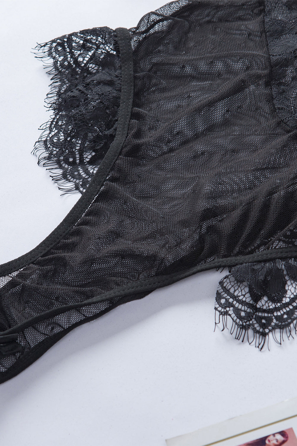 Black Lace Mesh Teddy Lingerie