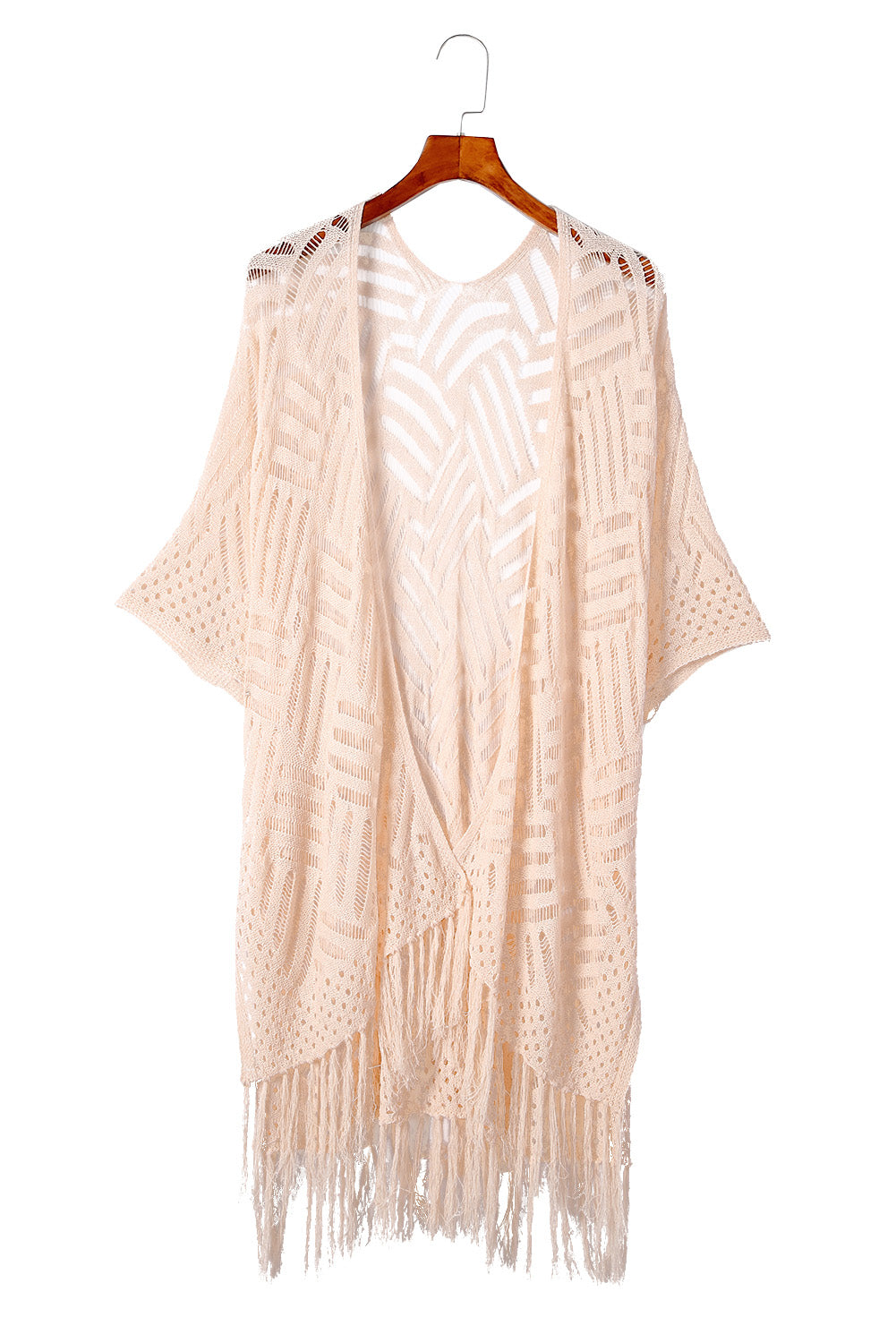 Black Loose Knitwear Kimono with Slits