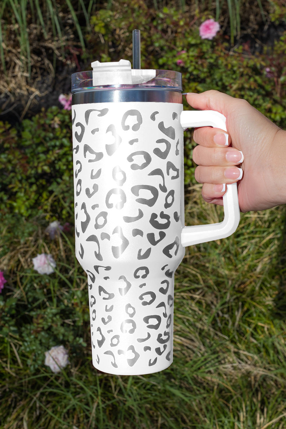 Rose Leopard Spotted 304 Stainless Double Insulated Cup 40oz