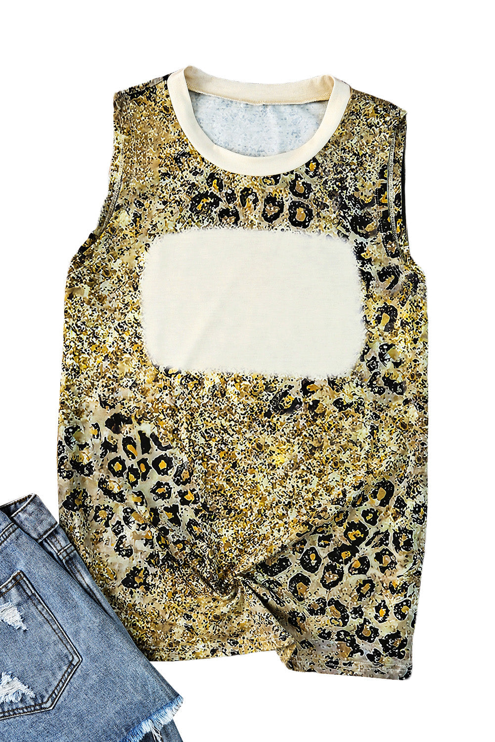 Leopard Print Blank Graphic Tank Top